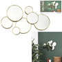 Voir la diapositive 4 : TOILINUX Décoration murale 7 miroirs ronds 57x35cm - Doré