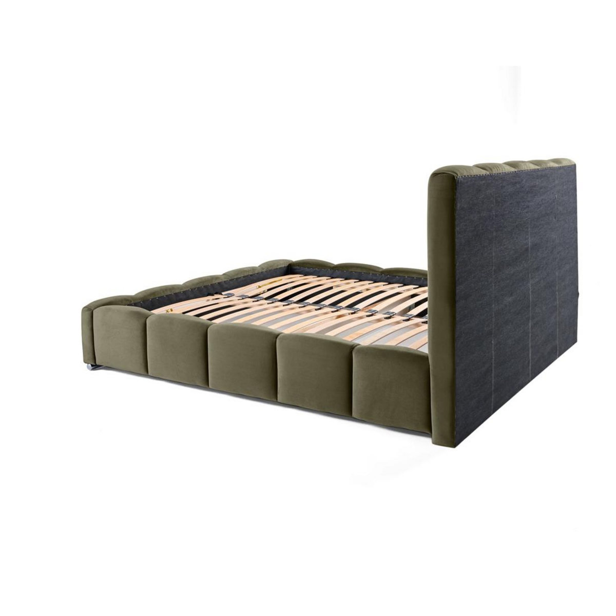 BEST MOBILIER Torreon - lit coffre - 140x200 - sommier inclus - en velours