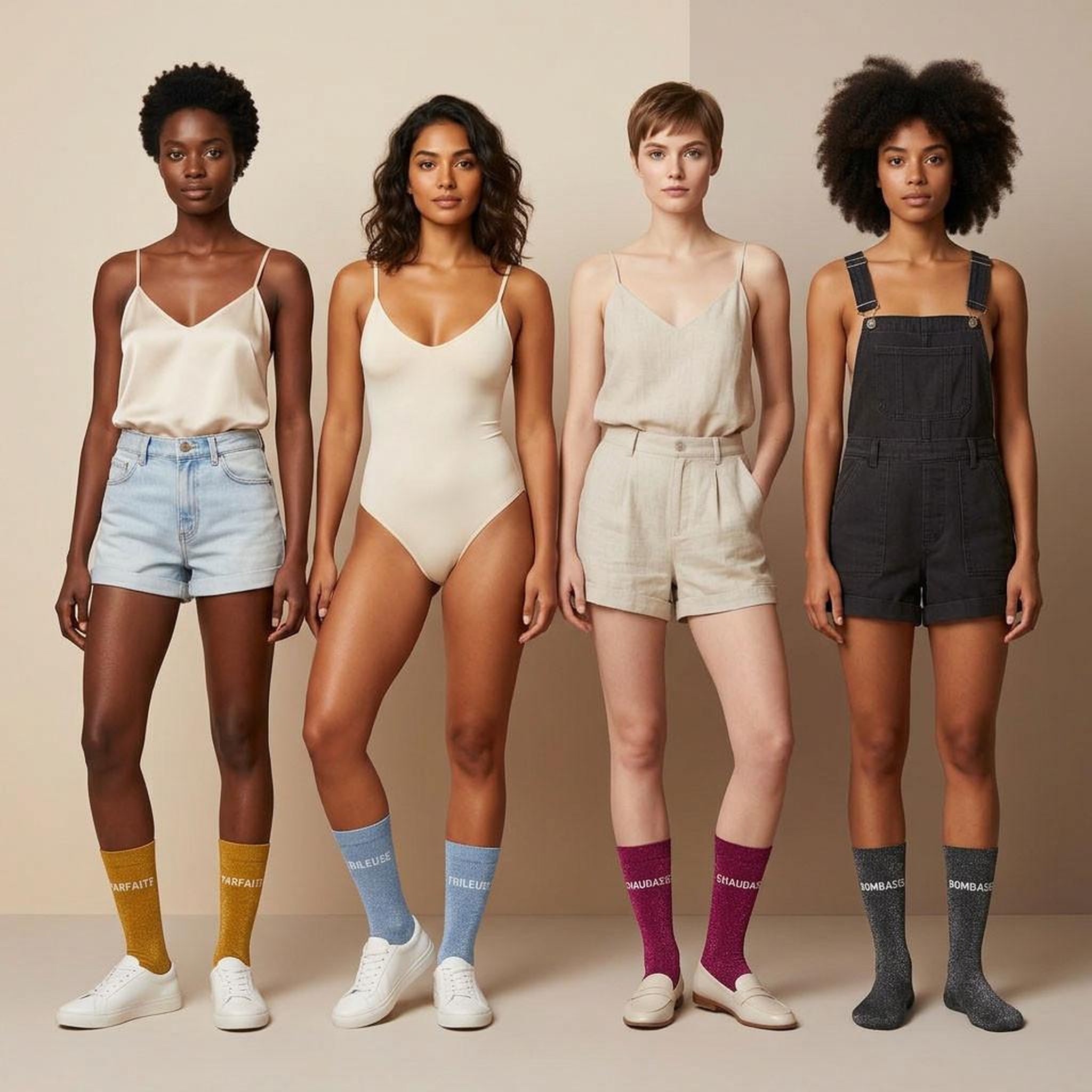 Voir la diapositive 6 : OZABI Chaussettes Femme Lurex Message Humoristique