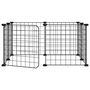Voir la diapositive 2 : VIDAXL Cage animaux de compagnie a 8 panneaux et porte Noir 35x35 cm
