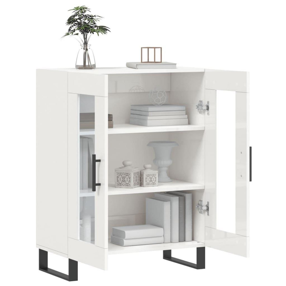 VIDAXL Buffet Blanc brillant 69,5x34x90 cm Bois d'ingenierie