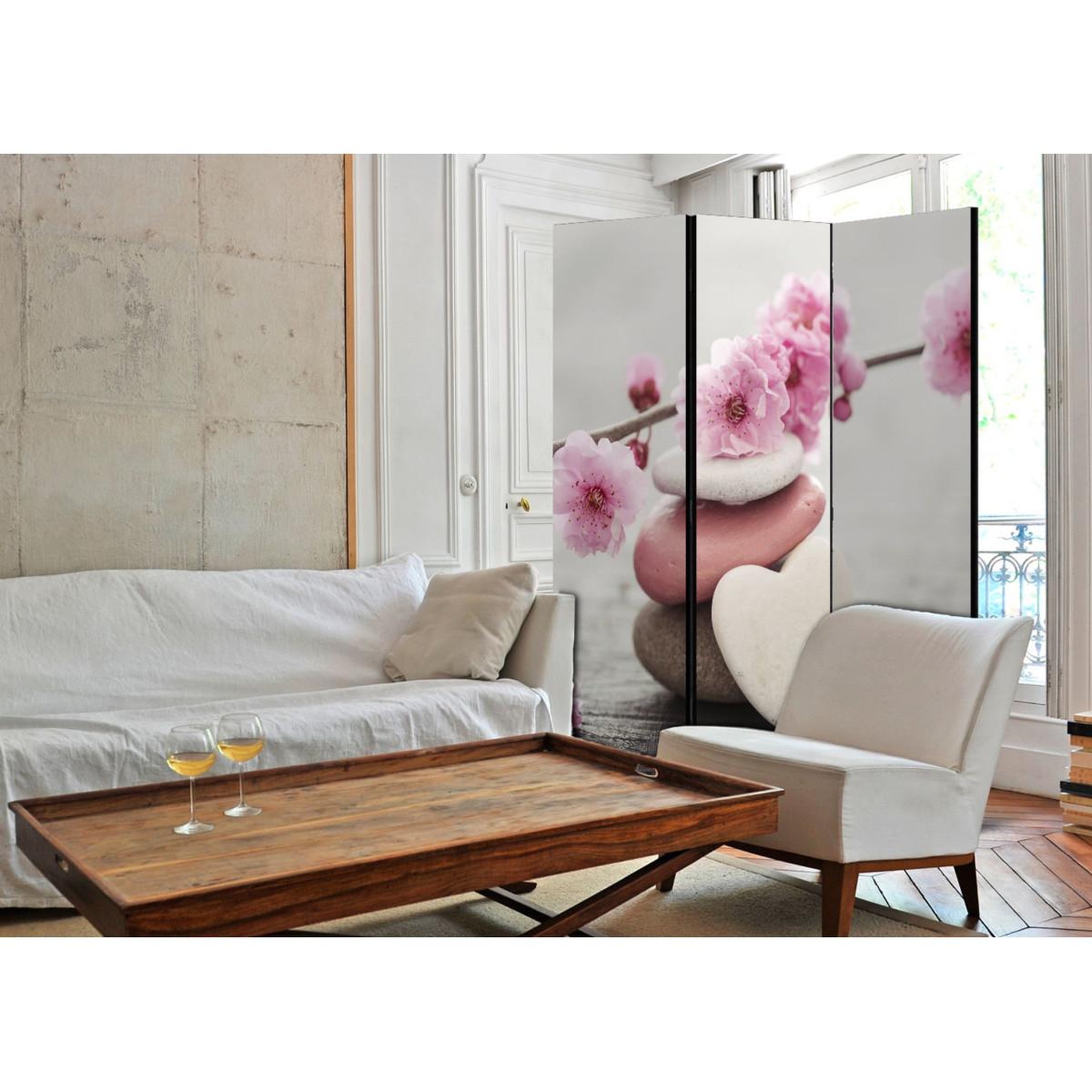 Voir la diapositive 2 : Paris Prix Paravent 3 volets  zen flowers  135x172cm