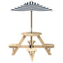 Voir la diapositive 3 : VIDAXL Table de pique-nique pour 4 enfants avec parasol rond sapin