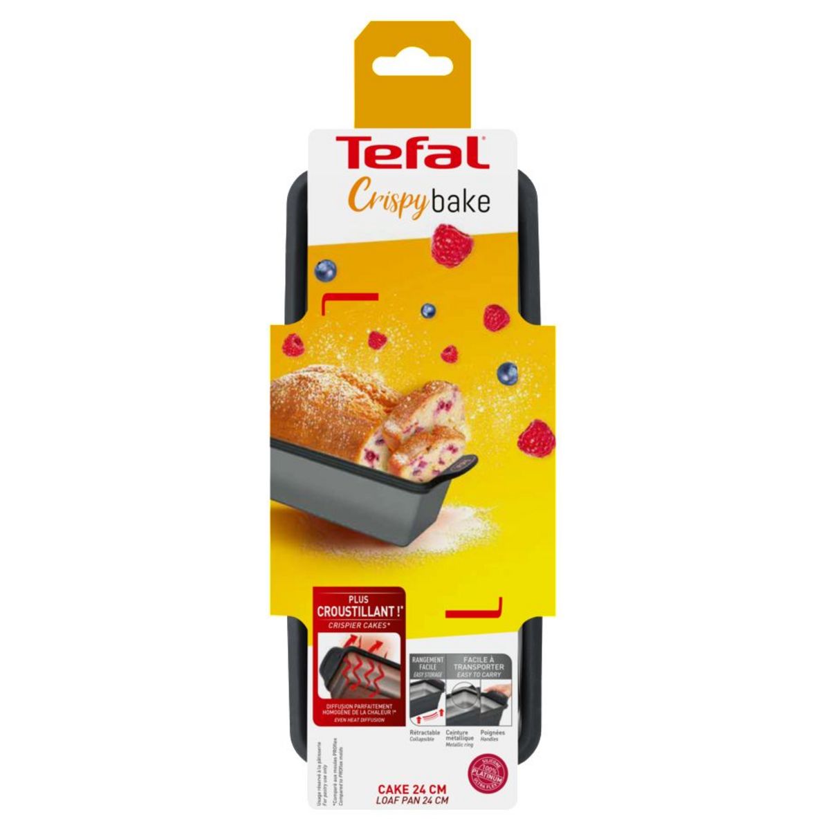TEFAL Moule à cake rétractable 24 cm CRISPYBAKE silicone