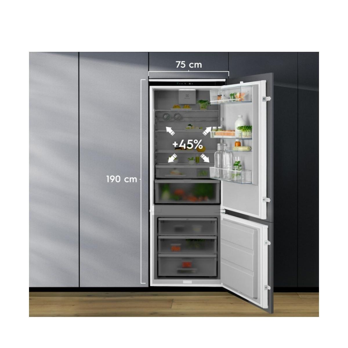 ELECTROLUX Réfrigérateur combiné intégrable à glissières 376l - ENG7TE75S