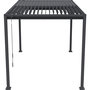 Voir la diapositive 4 : Habitat et Jardin Pergola bioclimatique avec rideau et moustiquaire  Howard  - 3 x 4 m - Gris