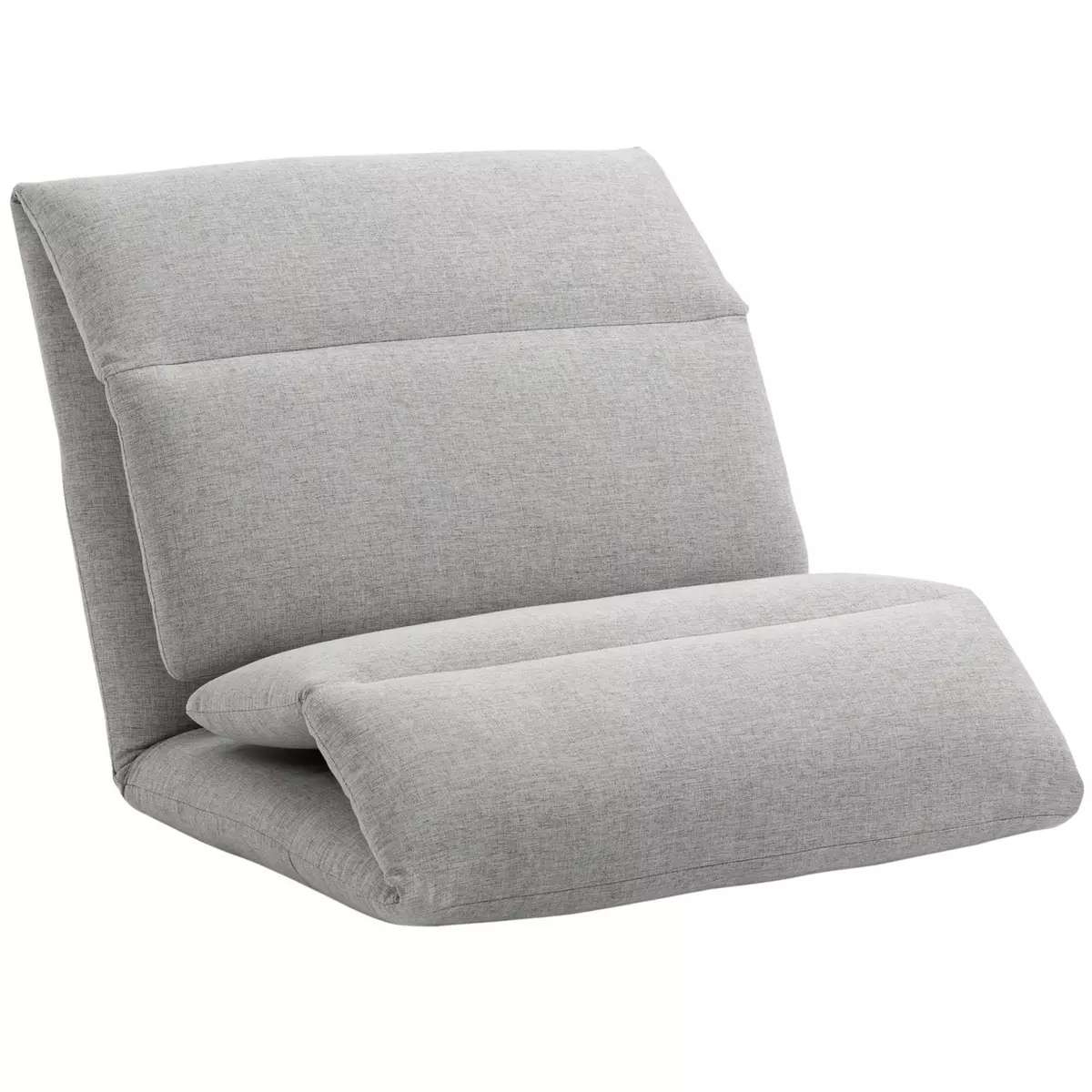 HOMCOM Fauteuil convertible fauteuil paresseux grand confort inclinaison dossier multipositions 90°-180° acier tissu gris clair