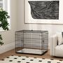 Voir la diapositive 2 : PAWHUT Cage chien pliable - 2 portes verrouillables, plateau amovible, coussin - 76 x 53 x 60 cm - beige noir