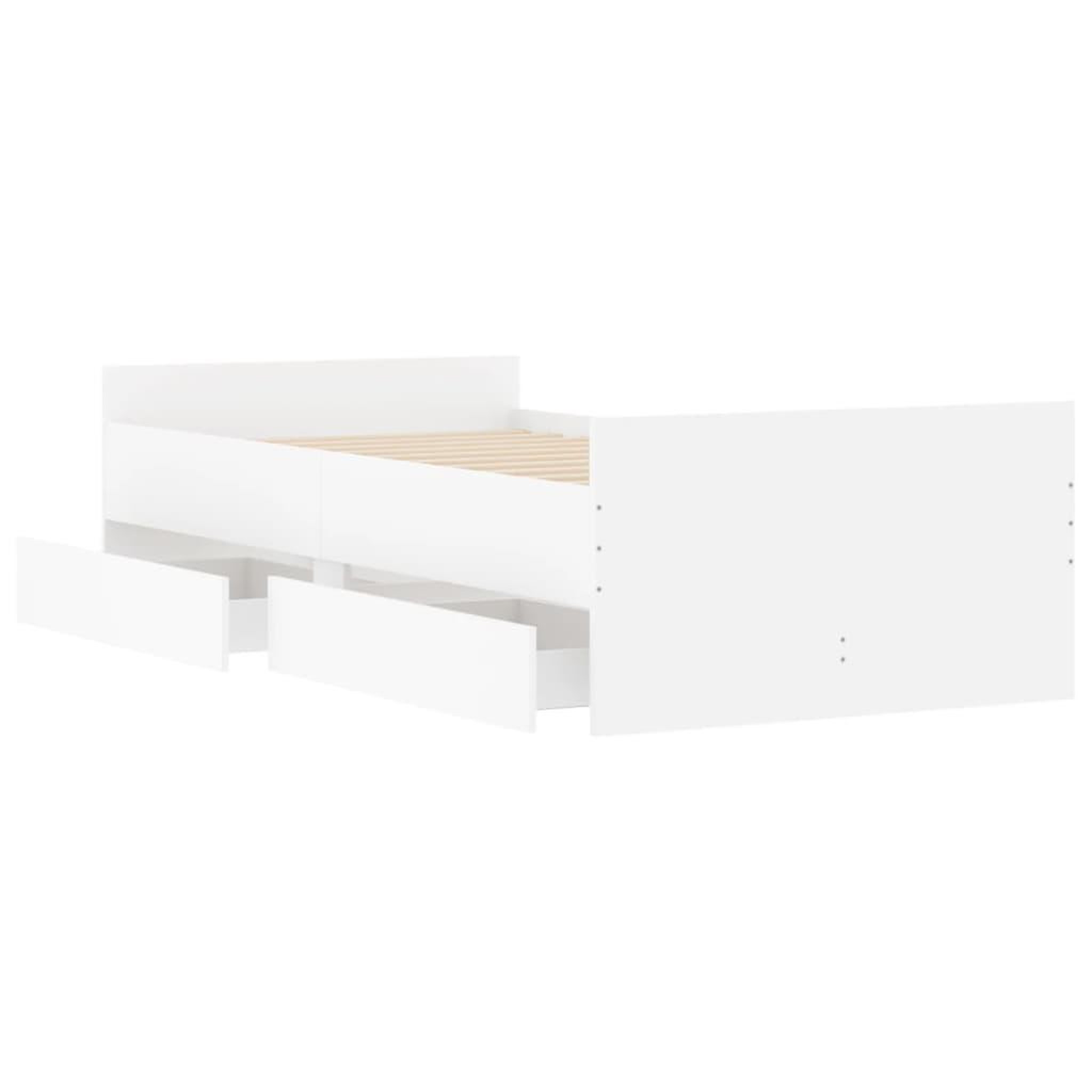 Voir la diapositive 5 : VIDAXL Cadre de lit avec tiroirs sans matelas blanc 90x200 cm