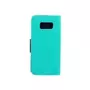 amahousse Housse Galaxy S8 folio vert menthe grainé languette bleue aimantée