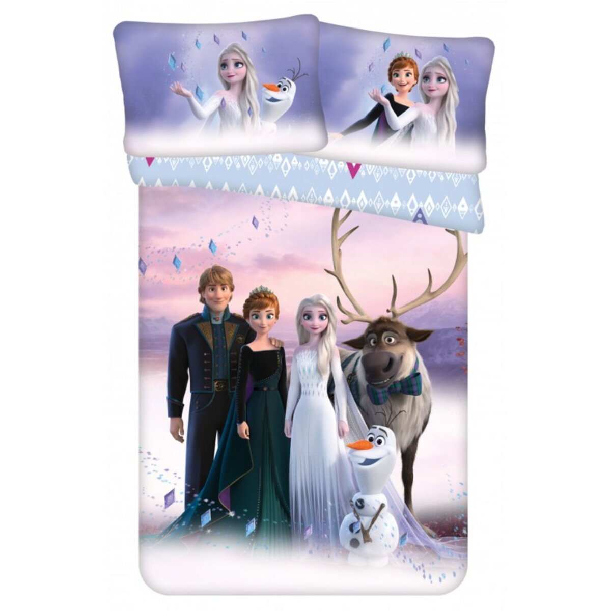 Parure housse de couette + taie d'oreiller enfant Disney® Reine des Neiges  - écru, Linge de lit & Déco