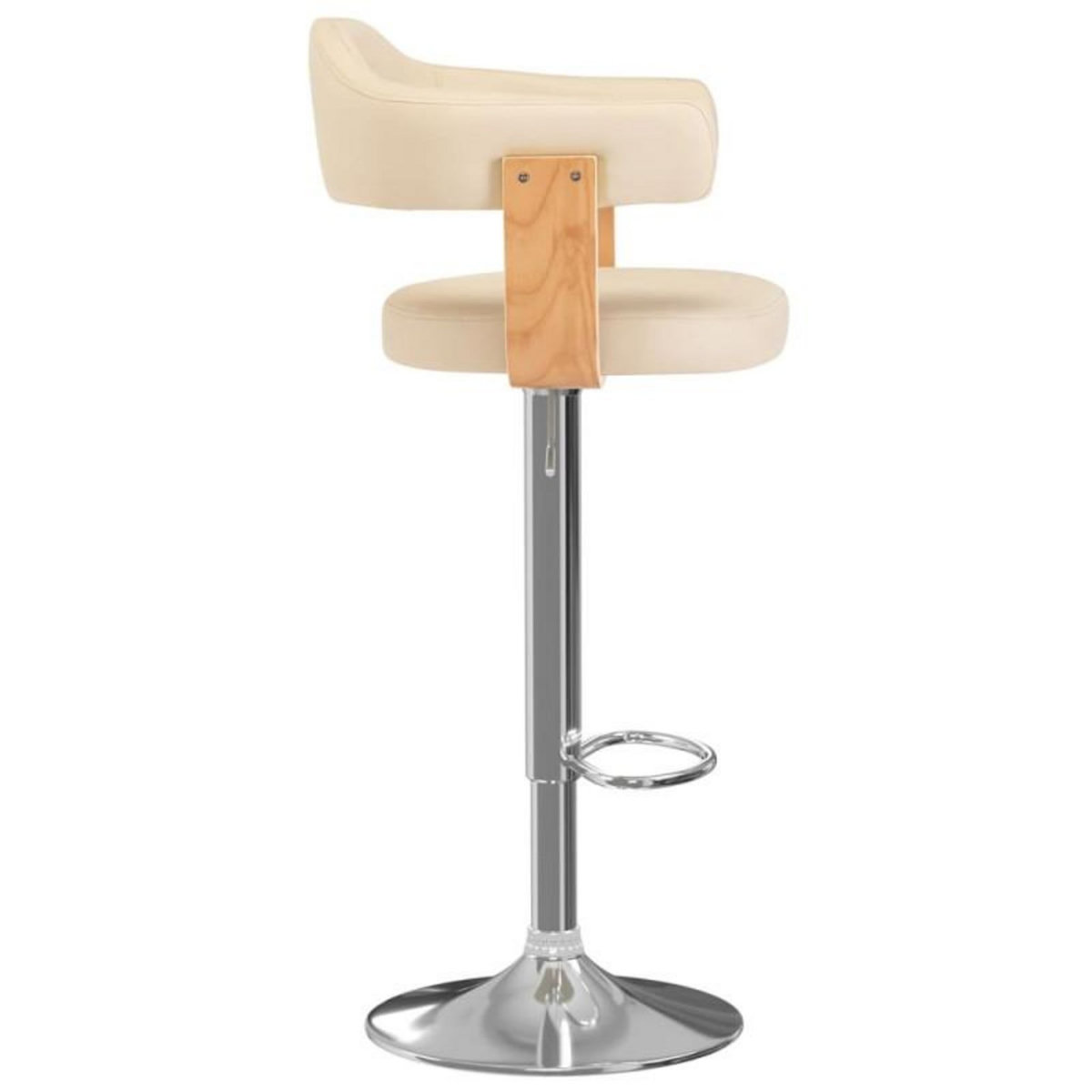 VIDAXL Tabourets de bar lot de 2 crème bois courbé et similicuir