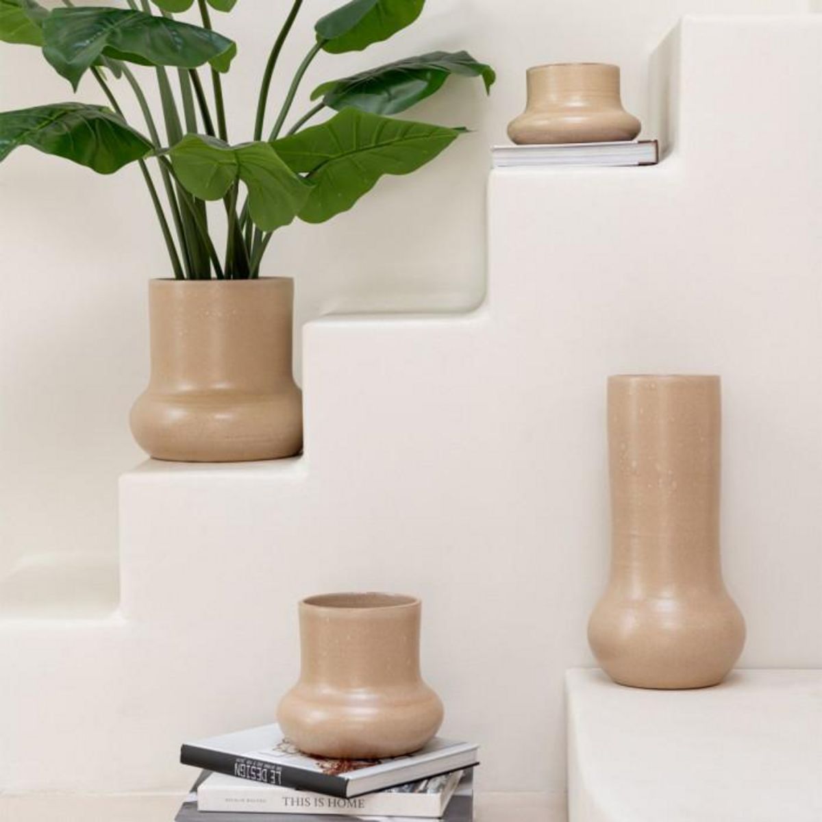 Paris Prix Vase en Céramique  Organique  40cm Beige