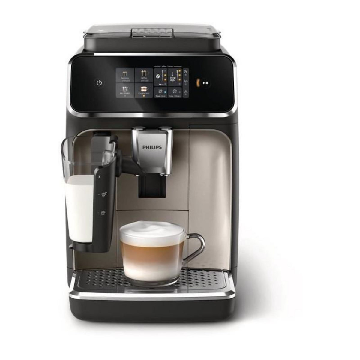 Philips Machine a espresso automatique - PHILIPS - Silent Brew EP2336/40 - 4 boissons LatteGo - Noir chromé