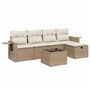 Voir la diapositive 2 : VIDAXL Salon de jardin avec coussins 6 pcs beige resine tressee