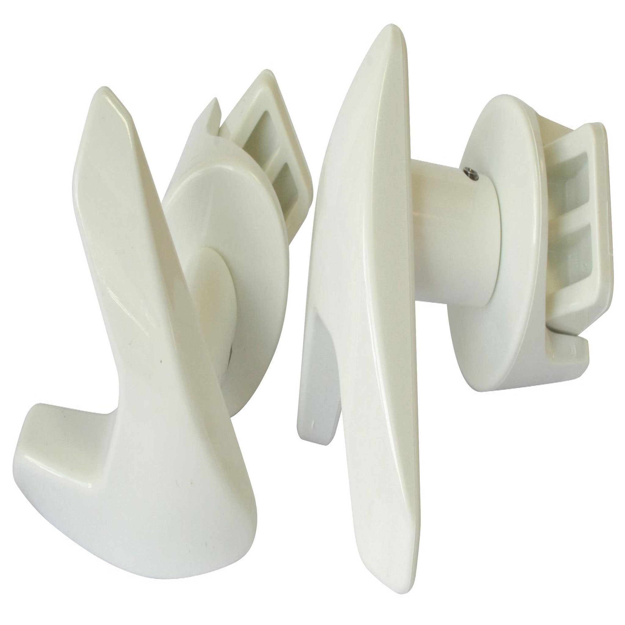 CENTRALE BRICO Lot de 2 patères  V  blanches pour sèche-serviettes à tubes ronds