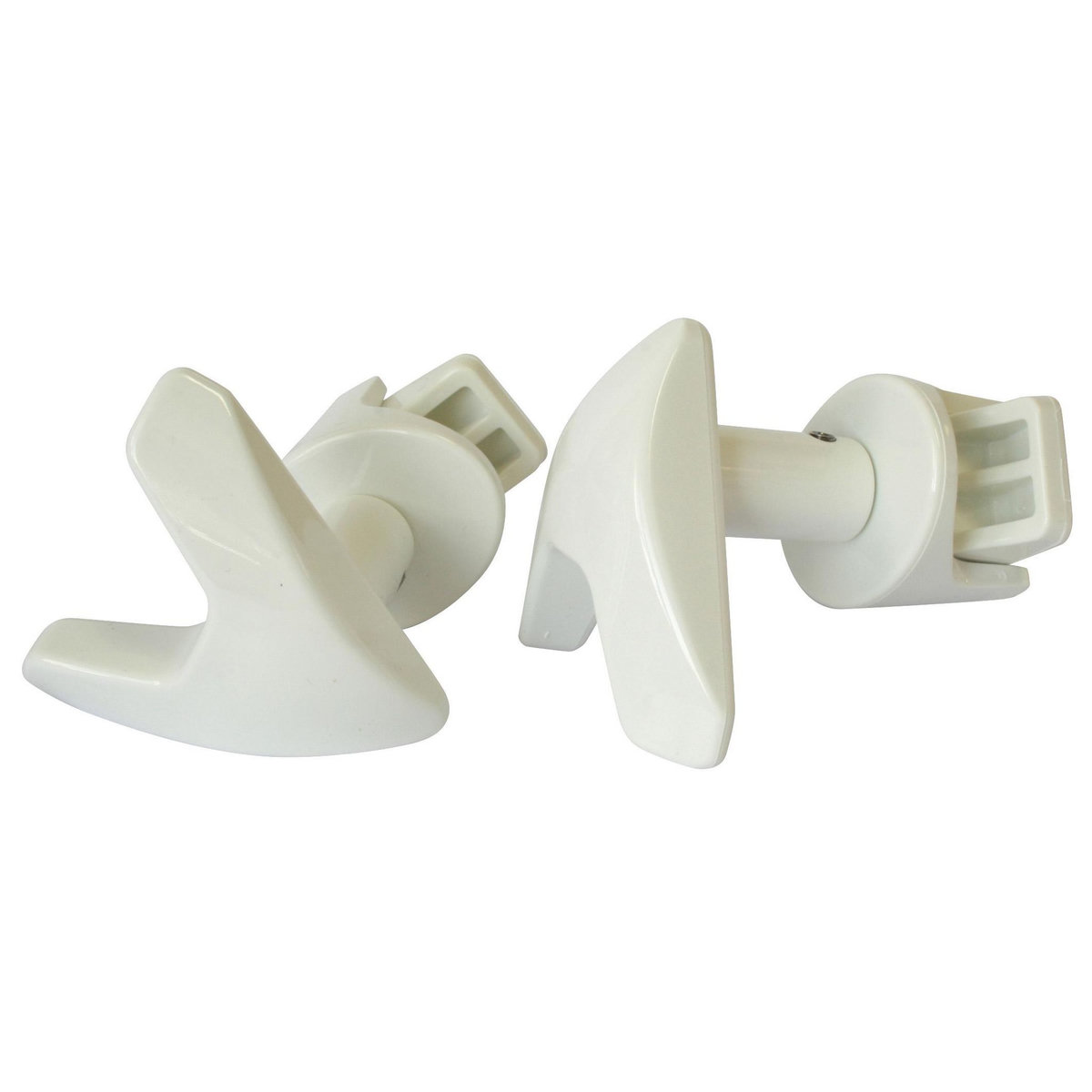 CENTRALE BRICO Lot de 2 patères  V  blanches pour sèche-serviettes à tubes ronds