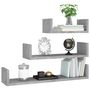 Voir la diapositive 3 : VIDAXL Etageres murales 3 pcs Gris beton Bois d'ingenierie