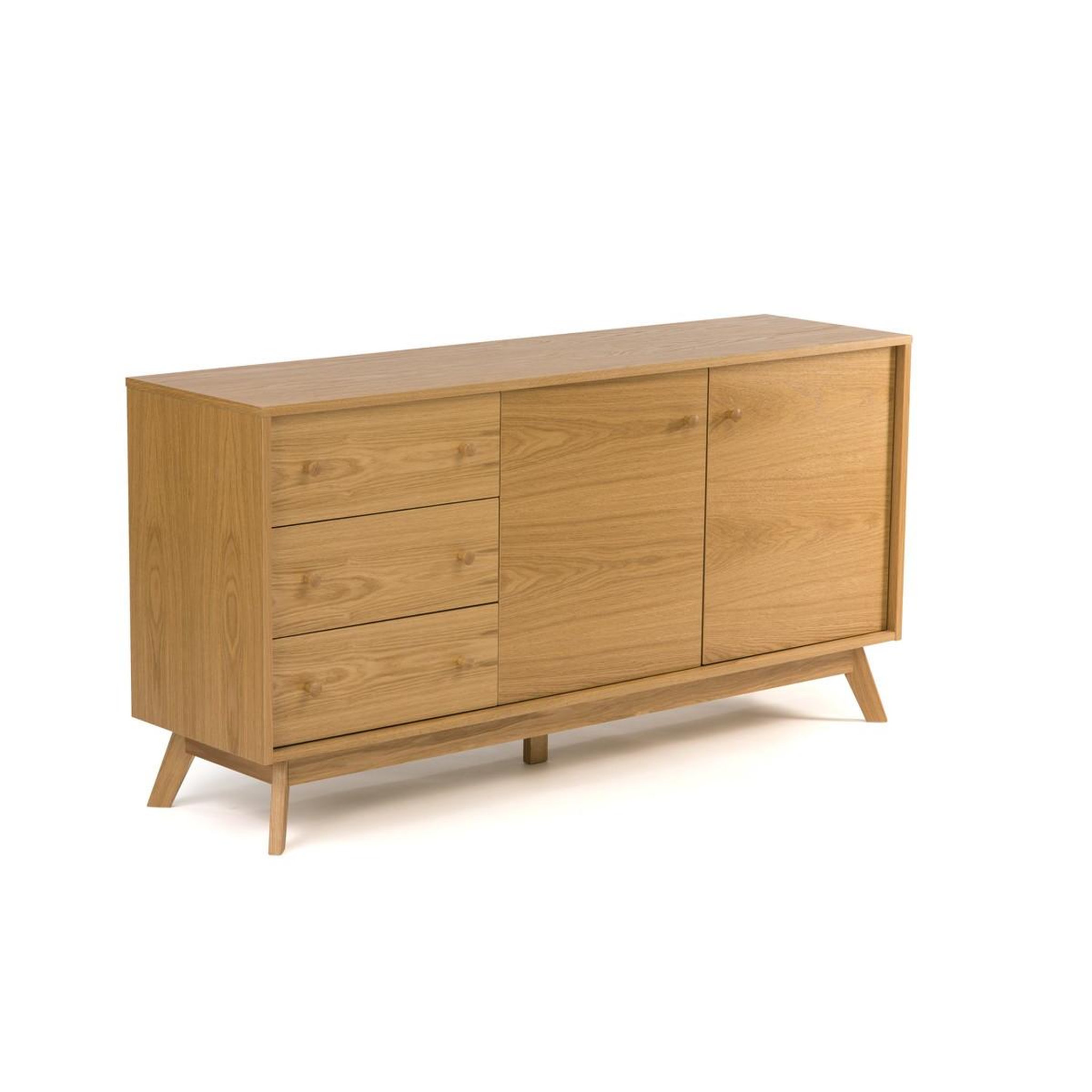 Voir la diapositive 4 : Paris Prix Buffet 3 Tiroirs & 2 Portes  Kensal  145cm Chêne