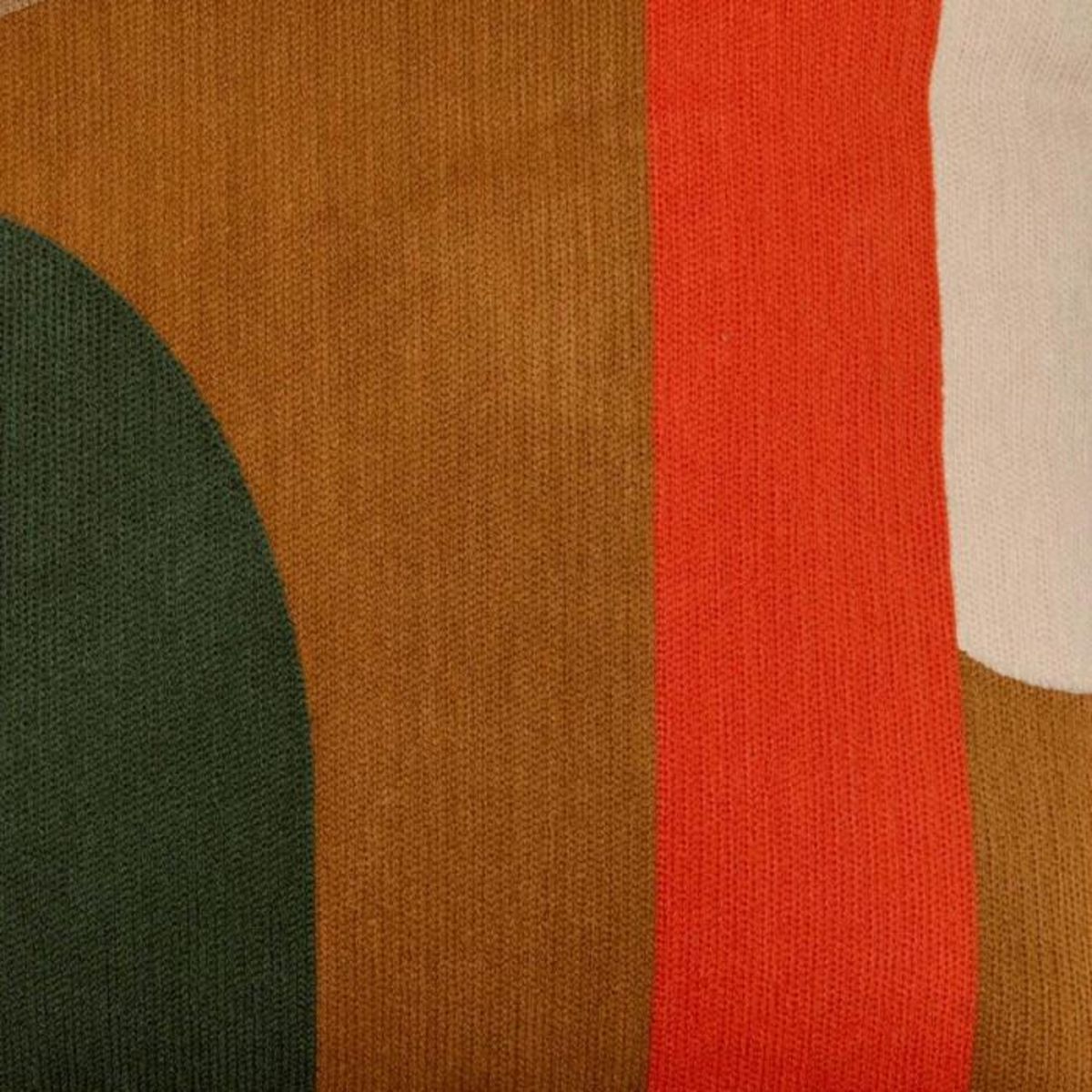 ATMOSPHERA Coussin Déco Brodé  Hary  45x45cm Caramel