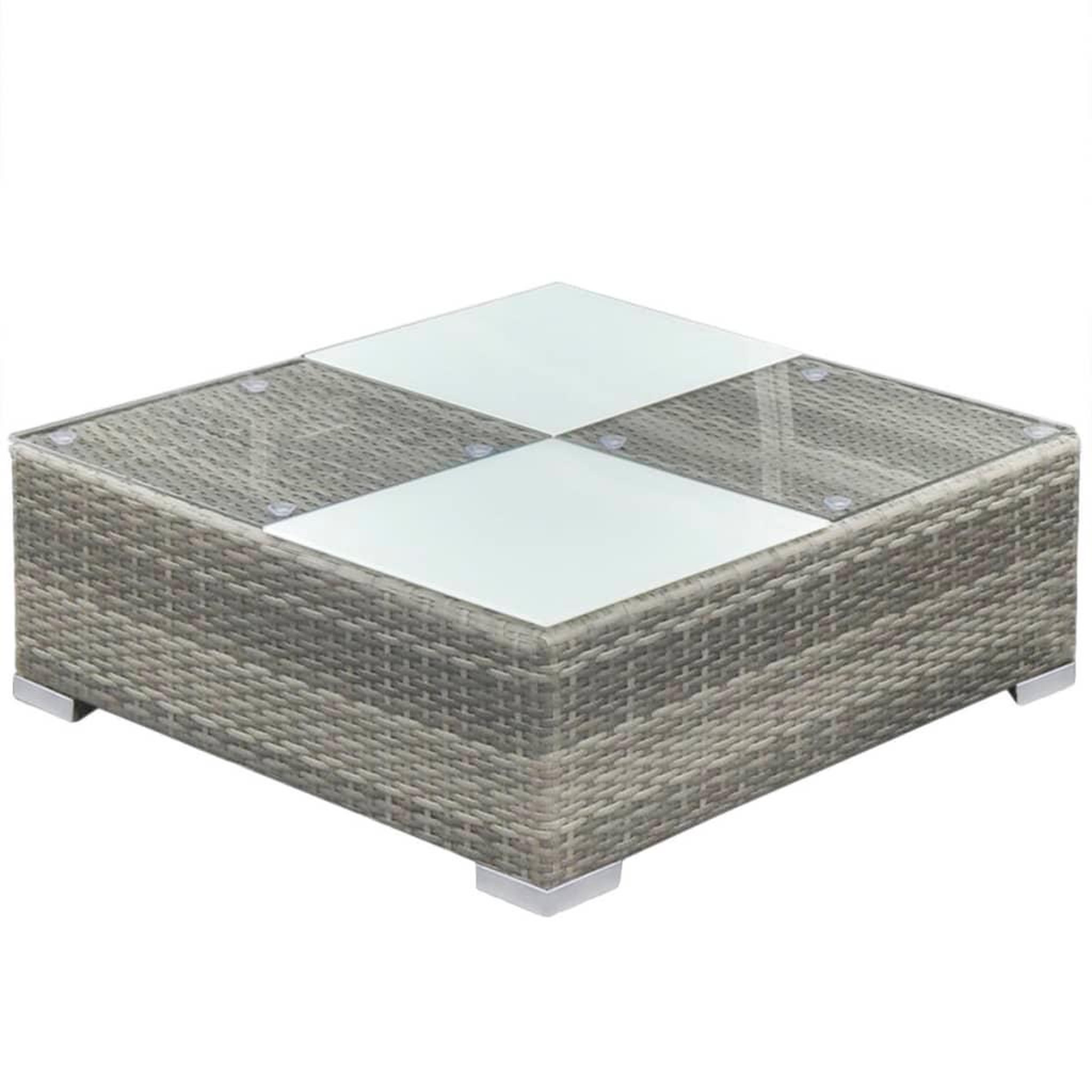 Voir la diapositive 4 : VIDAXL Salon de jardin 6 pcs avec coussins resine tressee gris