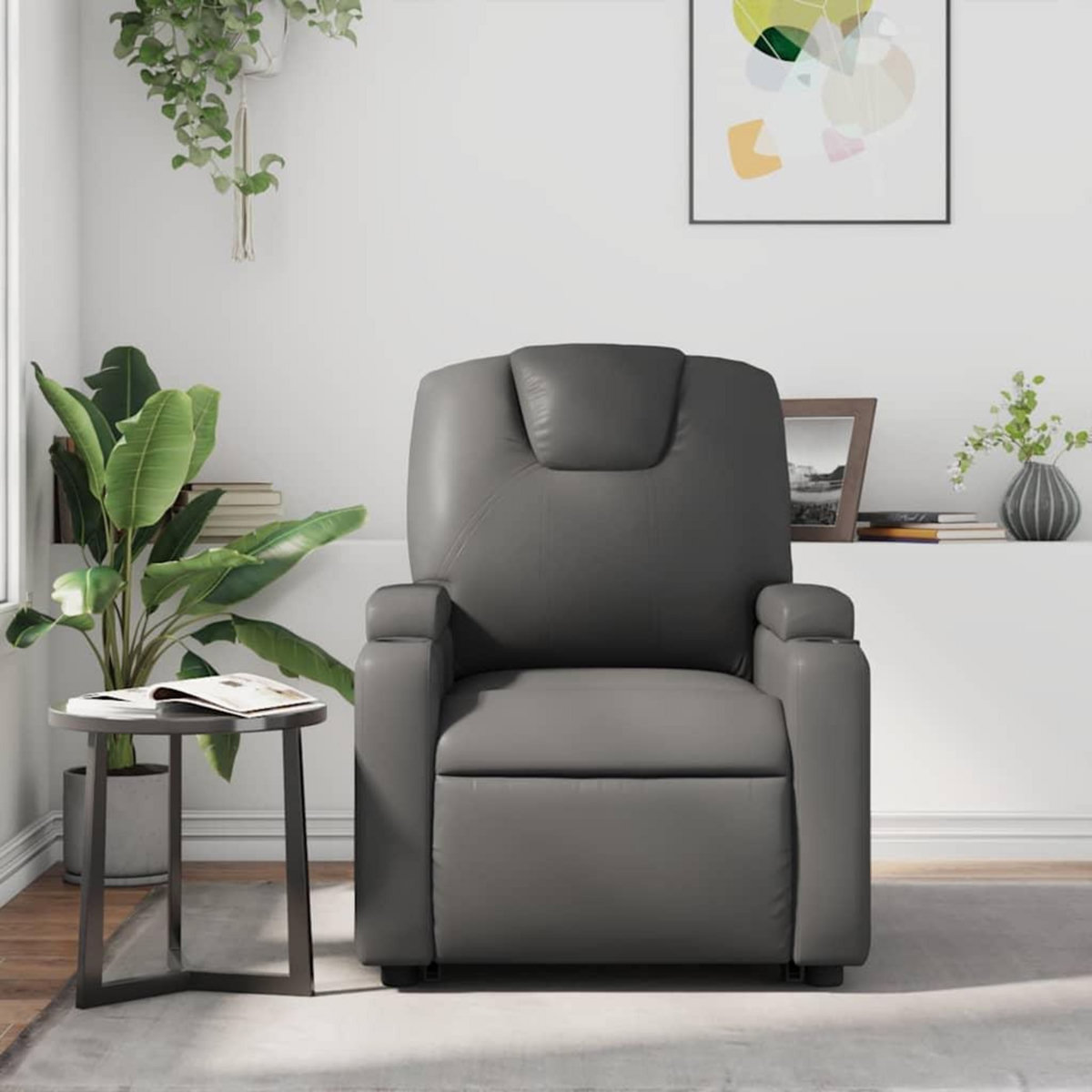 VIDAXL Fauteuil de massage inclinable Gris Similicuir
