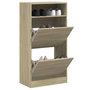 Voir la diapositive 1 : VIDAXL Armoire a chaussures chene sonoma 60x34x116cm Bois d'ingenierie