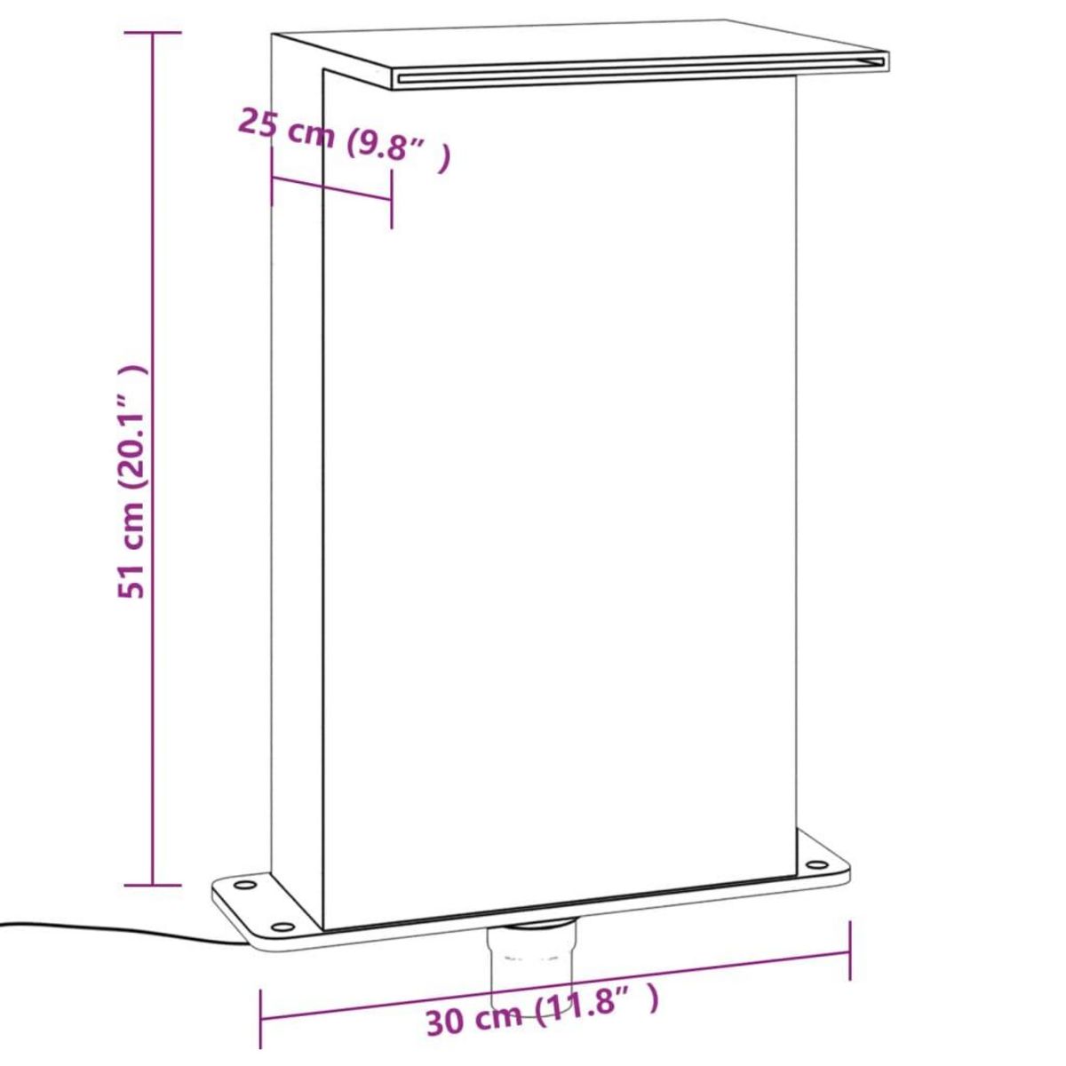 VIDAXL Fontaine de piscine avec LED RVB Acrylique 51 cm