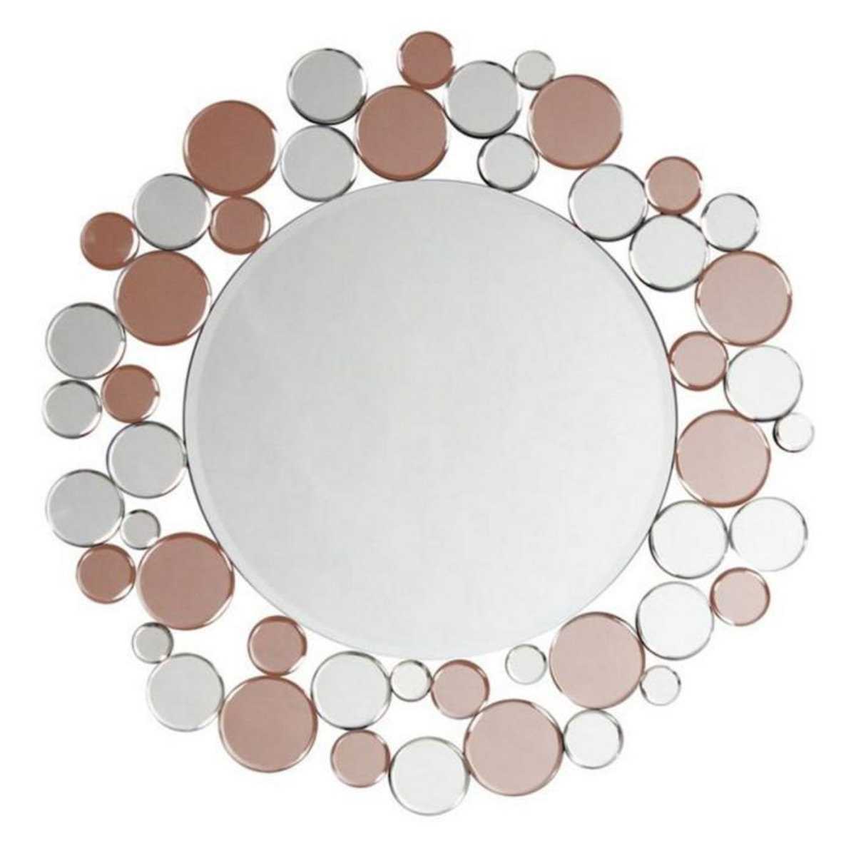 Paris Prix Miroir Mural Design  Bubble  80cm Argent & Rose