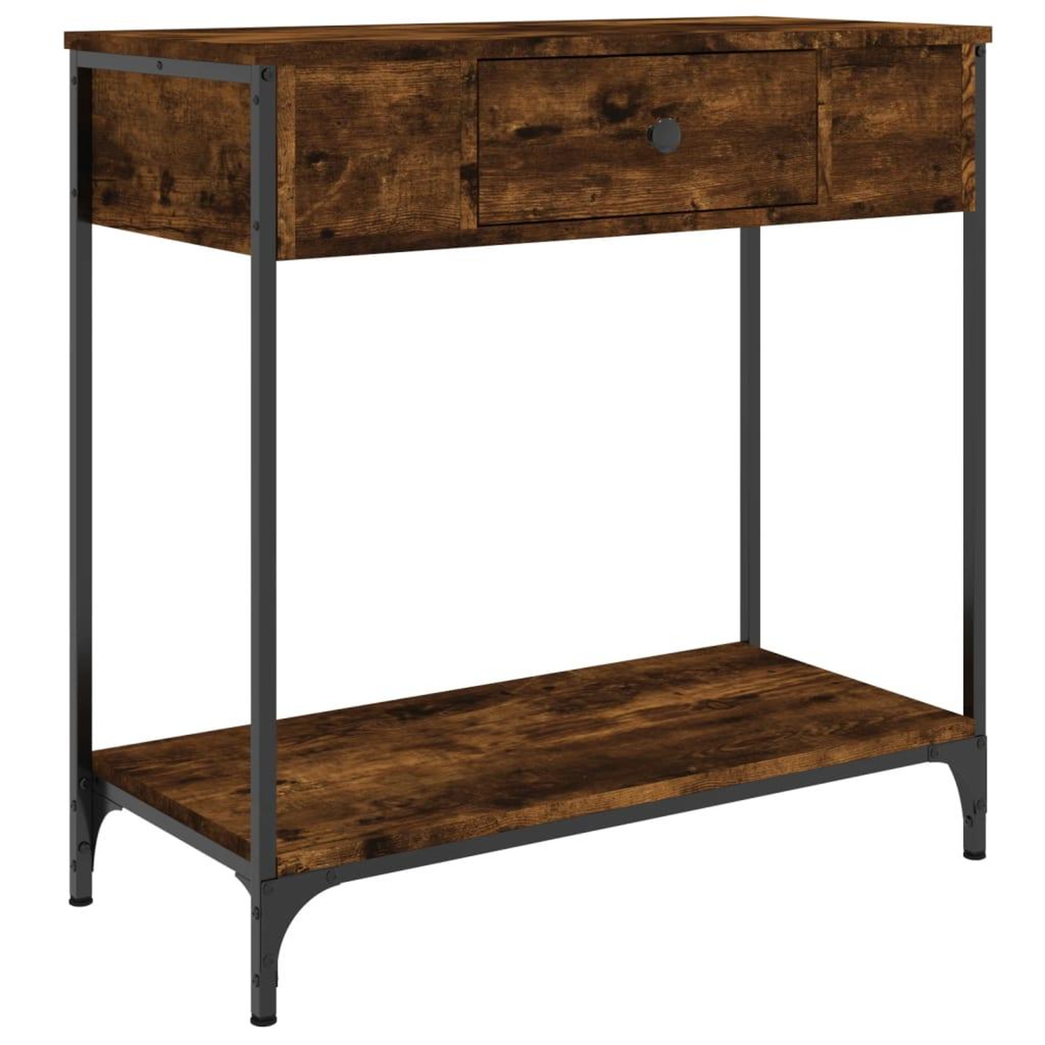 Voir la diapositive 2 : VIDAXL Table console chene fume 75x34,5x75 cm bois d'ingenierie
