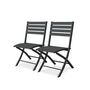 Voir la diapositive 2 : Paris Prix Lot de 2 Chaises de Jardin Pliantes  Marius  82cm Gris Anthracite
