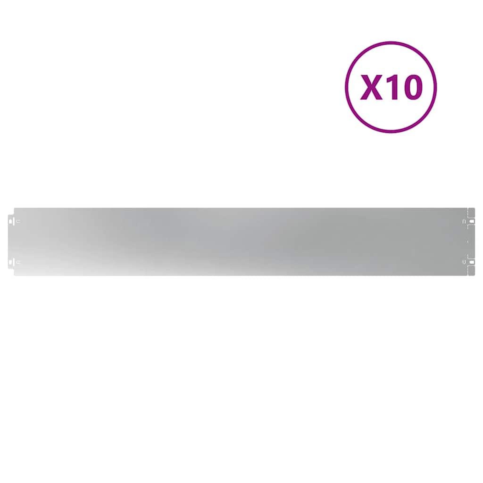 Voir la diapositive 2 : VIDAXL Bordures de pelouse 10 pieces 15x103 cm acier galvanise
