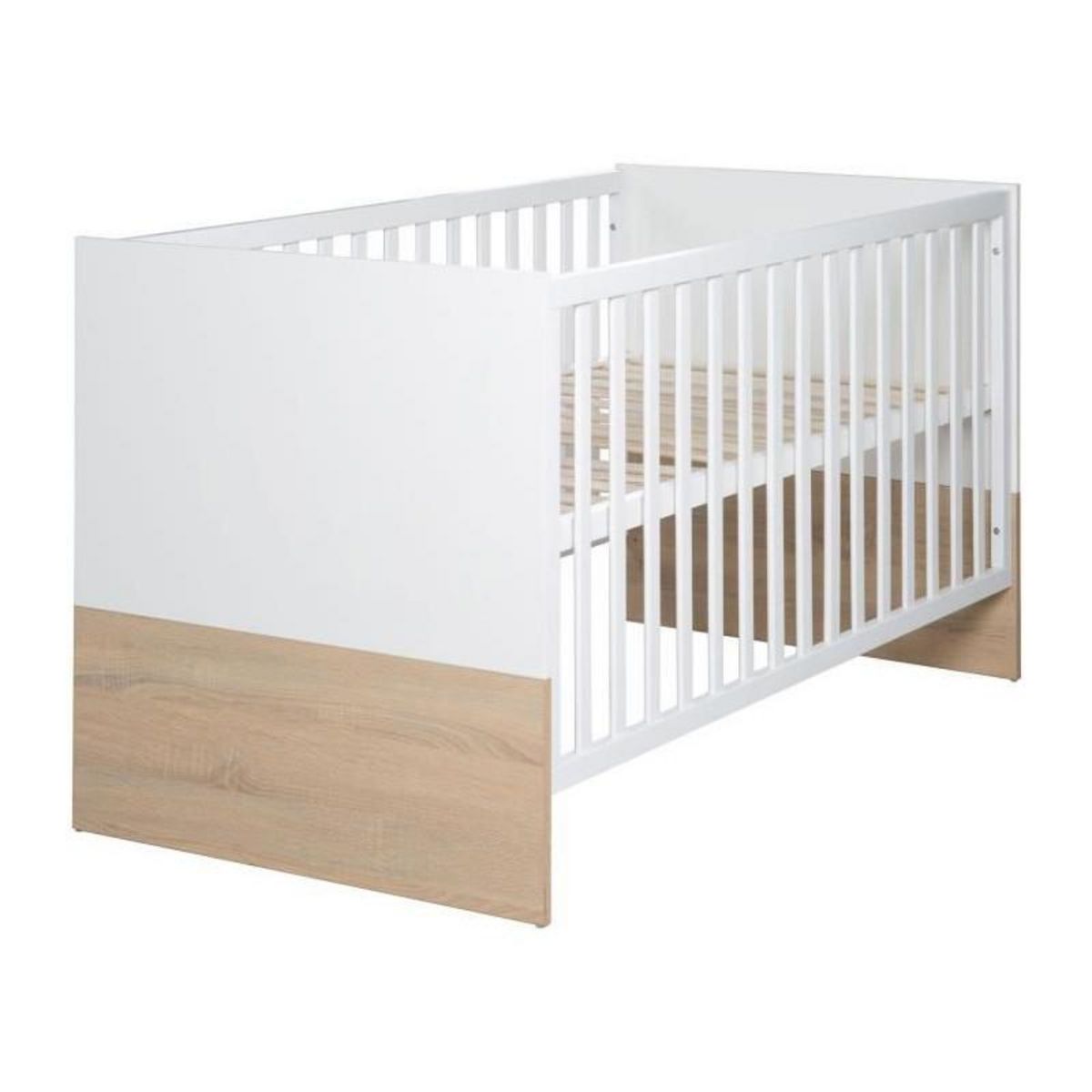 Roba Chambre bébé duo - Lit évolutif 70 x 140 cm + Commode a langer avec plan a langer inclus - ROBA - Bicolore blanc / décor che