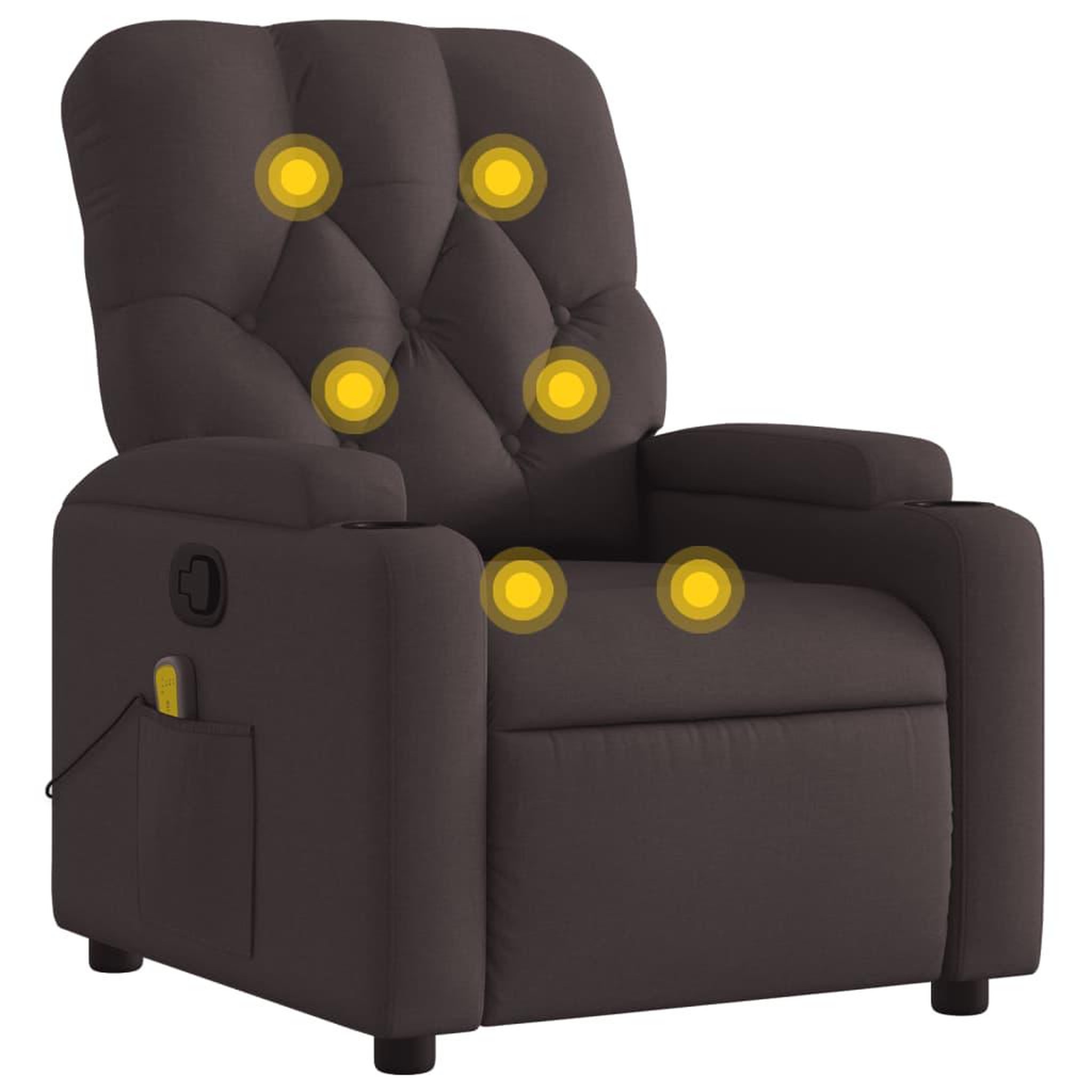 Voir la diapositive 2 : VIDAXL Fauteuil de massage inclinable Marron fonce Tissu