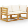 Voir la diapositive 1 : VIDAXL Banc de jardin a 2 places avec coussins blanc creme