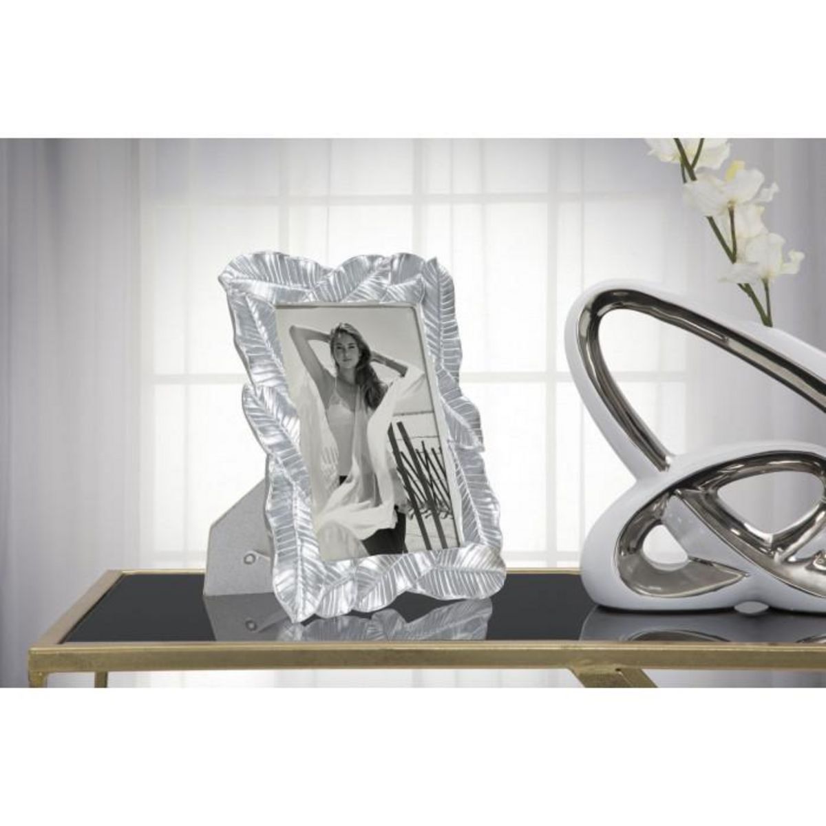 Paris Prix Cadre Photo Déco Feuilles de Laurier  Lefy  15x20cm Argent