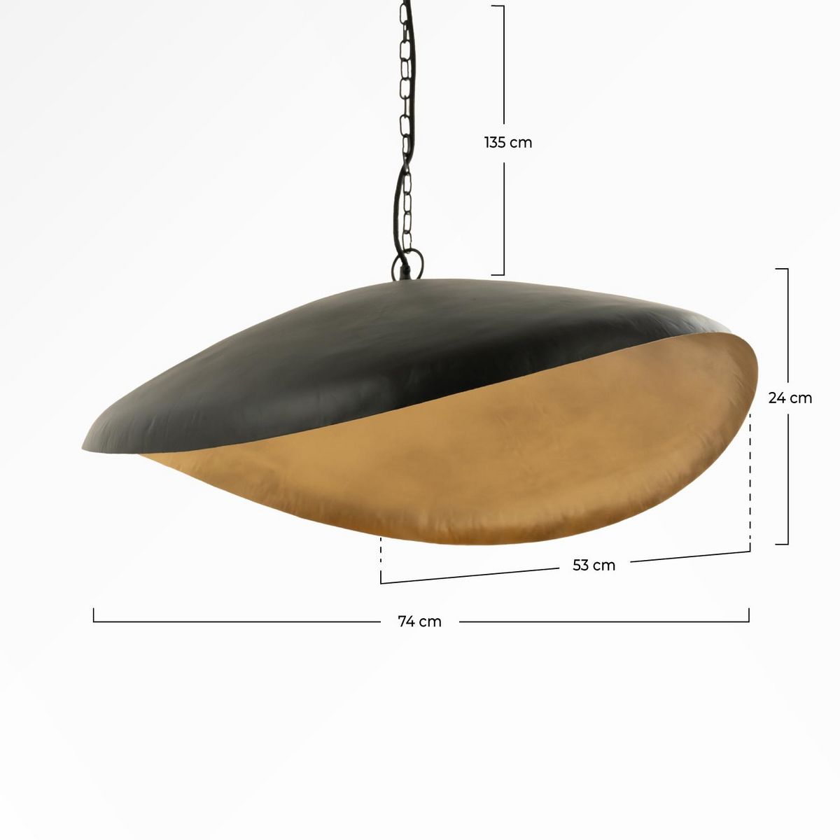 Rendez vous déco Suspension en métal doré 74 cm - Pacha