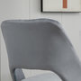 Voir la diapositive 5 : VINSETTO Chaise de bureau design contemporain dossier ergonomique ajouré strié hauteur réglable pivotante 360° piètement chromé velours gris