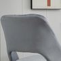 Voir la diapositive 5 : VINSETTO Chaise de bureau design contemporain dossier ergonomique ajouré strié hauteur réglable pivotante 360° piètement chromé velours gris