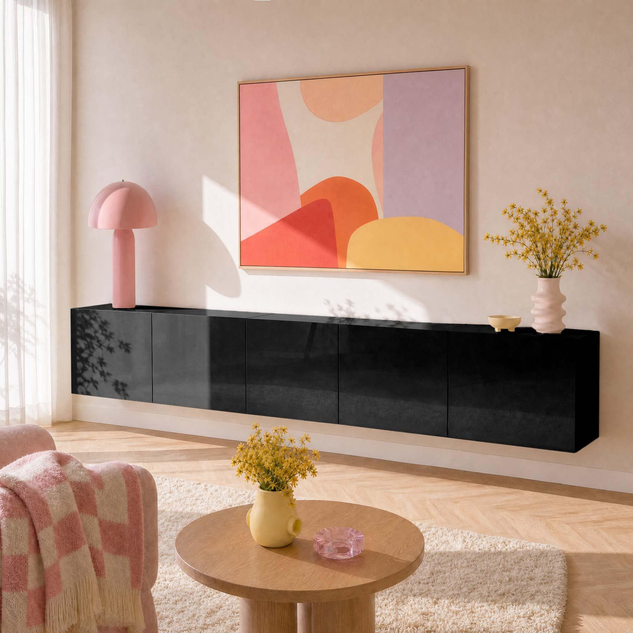 Voir la diapositive 2 : BEST MOBILIER Alix - meuble tv modulable 100 cm - 2 portes