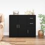 Voir la diapositive 1 : VIDAXL Buffet Noir 91x29,5x75 cm Bois d'ingenierie
