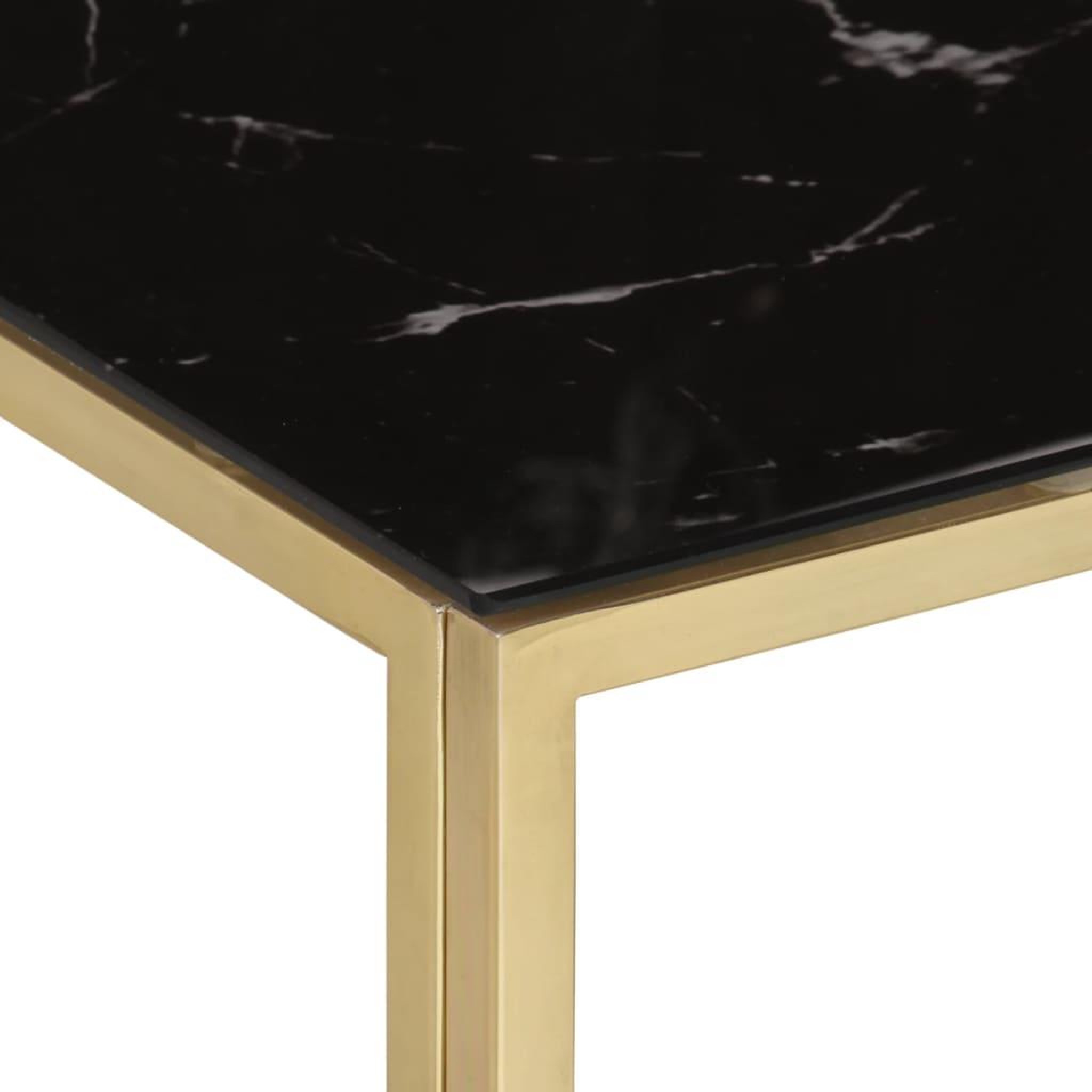 Voir la diapositive 4 : VIDAXL Table basse dore acier inoxydable et verre trempe