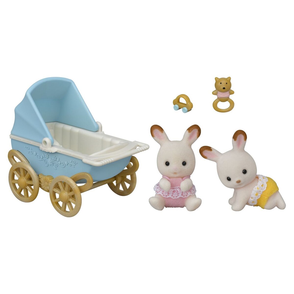 ② Sylvanian Le bébé lapin chocolat et lit 5017 — Jouets