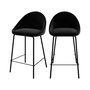 Voir la diapositive 1 : Rendez vous déco Lot de 2 chaises pour îlot central 65 cm en velours noir-Misty