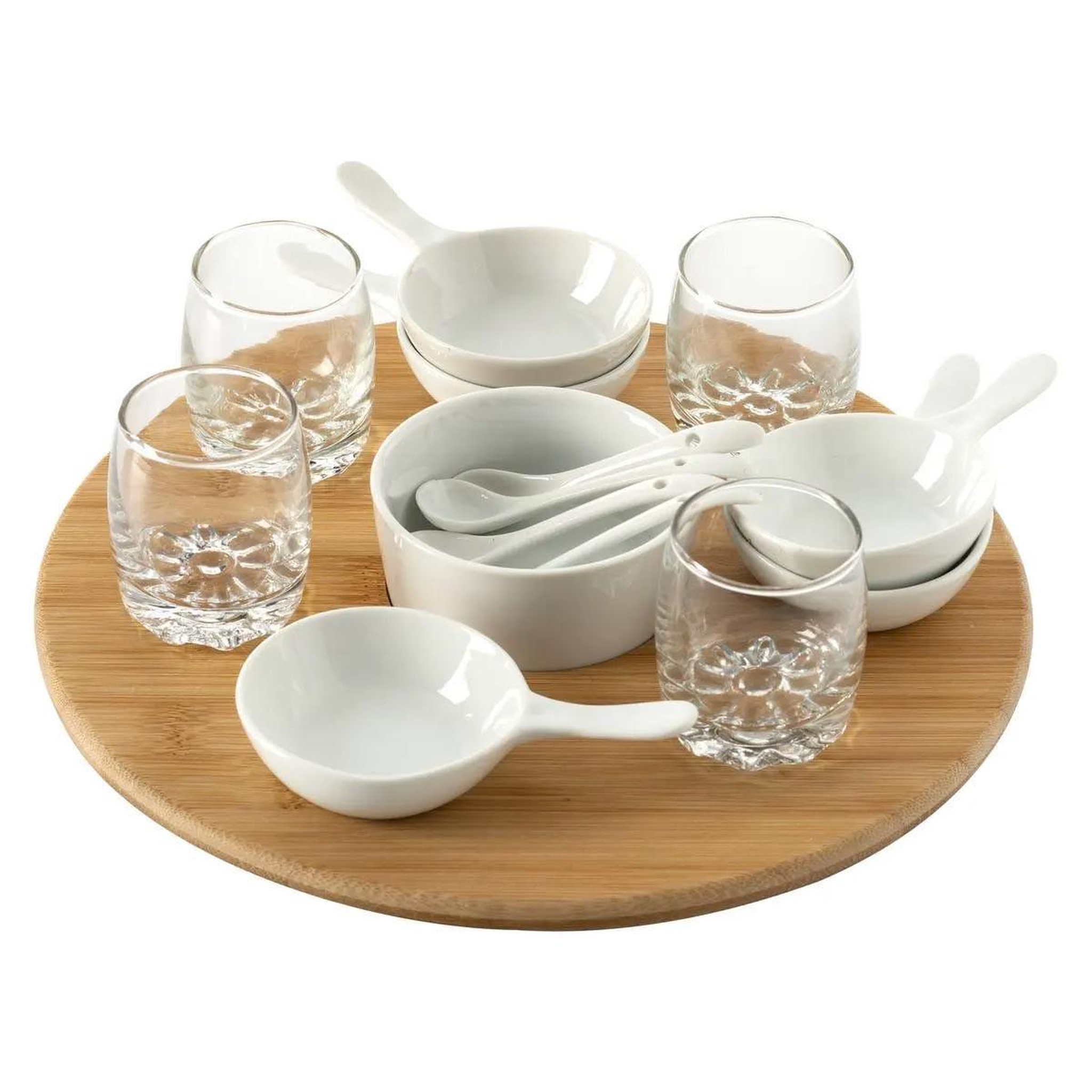 SECRET DE GOURMET Set Apéritif 14 Pièces  Bambou  27cm Naturel