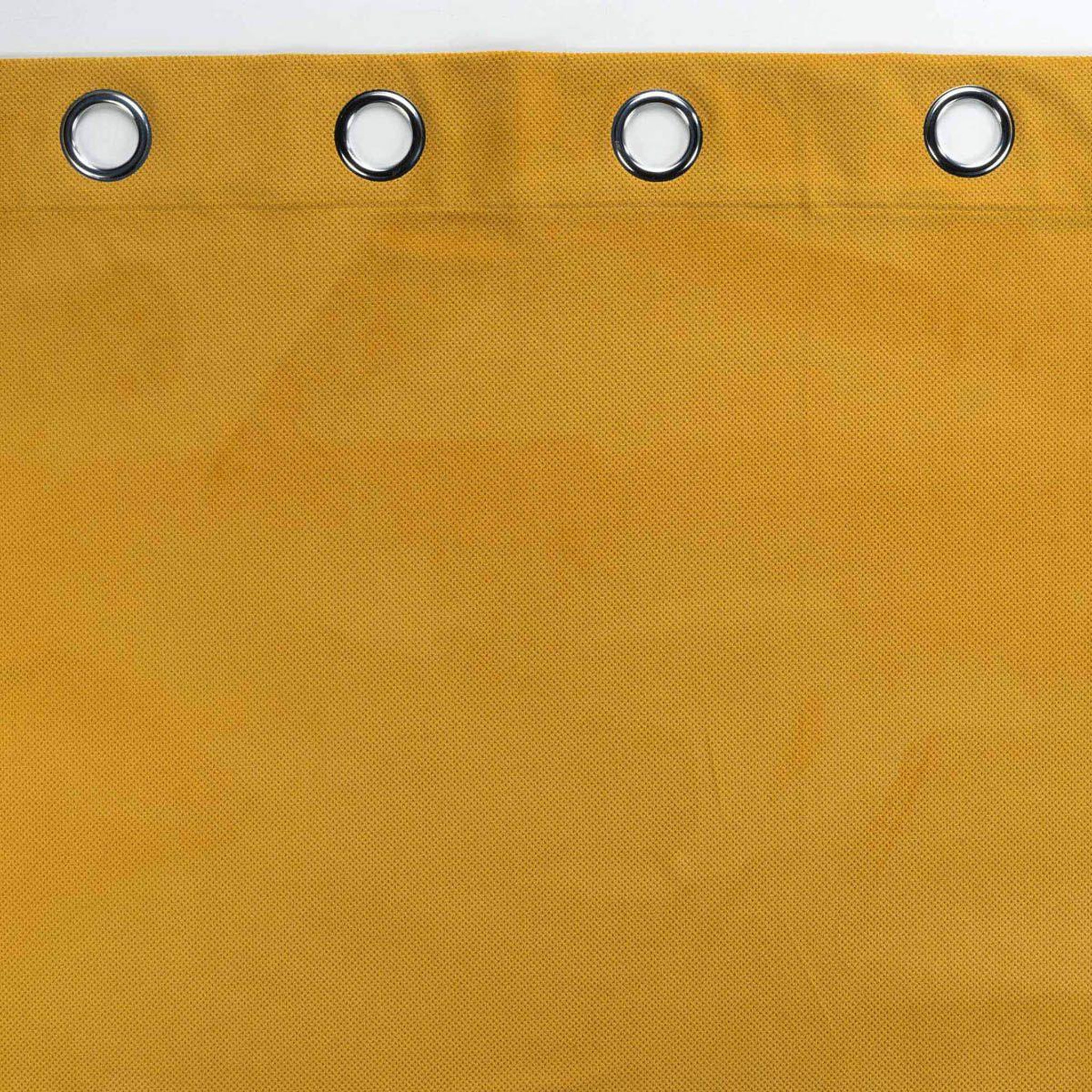 Voir la diapositive 4 : Douceur d'Intérieur Rideau à œillets  velouriane  140x260cm ocre