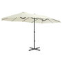 Voir la diapositive 3 : VIDAXL Parasol d'exterieur et poteau en aluminium 460x270 cm sable