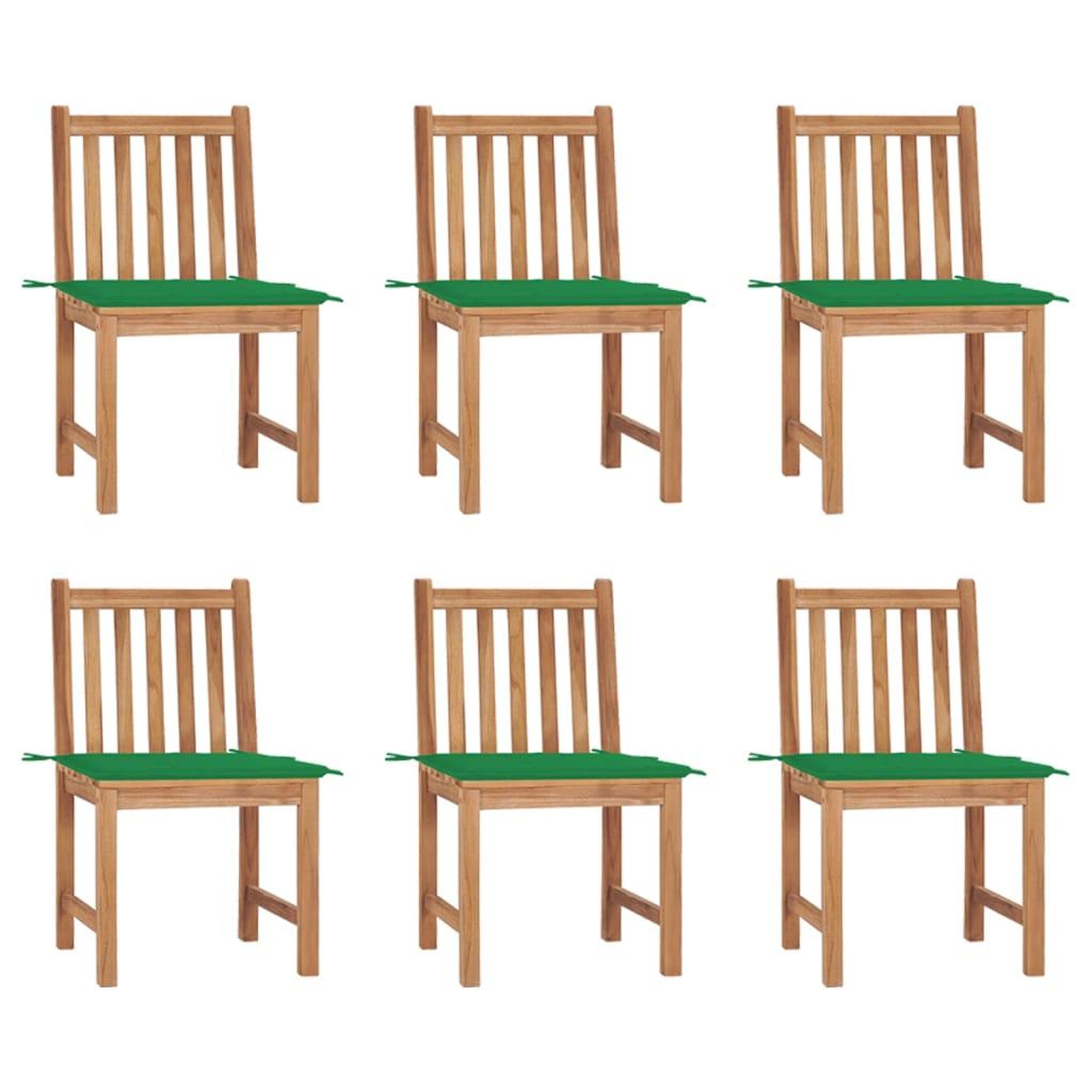Voir la diapositive 1 : VIDAXL Chaises de jardin lot de 6 avec coussins Bois de teck massif