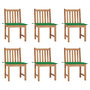 Voir la diapositive 1 : VIDAXL Chaises de jardin lot de 6 avec coussins Bois de teck massif