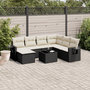 Voir la diapositive 1 : VIDAXL Salon de jardin 8 pcs avec coussins noir resine tressee